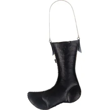 Vánoce Béžová nástěnná kovová vánoční punčocha - 23 * 2 * 28 cm