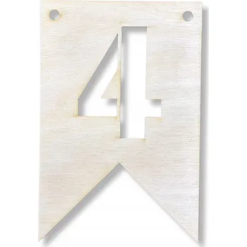 Obraz DŘEVĚNÝ PRAPOREK GIRLANDA DO DĚTSKÉHO POKOJE ČÍSLICE K POVĚŠENÍ 4