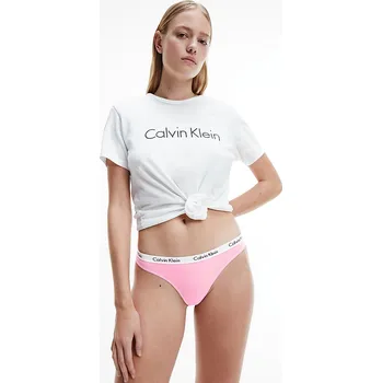 Kalhotky Dámské tanga D1617E - V1U - Vínová - Calvin Klein Barva: vínová, Velikost: L