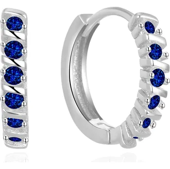 Náušnice AGATO Něžné kruhové náušnice s modrými zirkony AGUC2680-DB