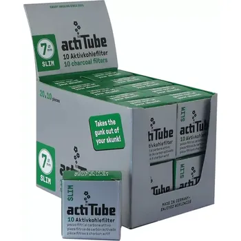 Filtry ActiTube SLIM, 7mm - 10ks v balení | box 20 (Filtry Actitube SLIM s aktivním uhlím. 10ks v balení.)