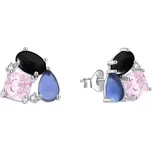 AGATO Elegantní náušnice s barevnými zirkony AGT-E129PC