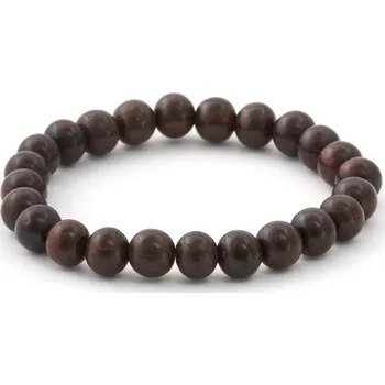 Náramek AGATO Minerální korálkový náramek z palisandrového dřeva MINK02 Velikost: 19 cm