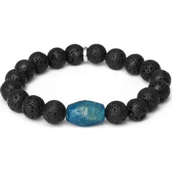 Náramek AGATO Minerální korálkový náramek z lávového kamene a apatitu MINK161/20