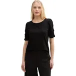 Tom Tailor dámské triko s nařasenými rukávy 1047066 14482 Černá XXXL