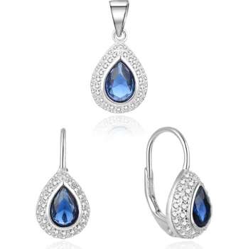 Náušnice AGATO Blyštivá stříbrná souprava šperků se zirkony AGSET174L