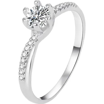 Prsten AGATO Romantický stříbrný prsten se zirkony AGT-R15W Velikost: 56 (1,46 g)