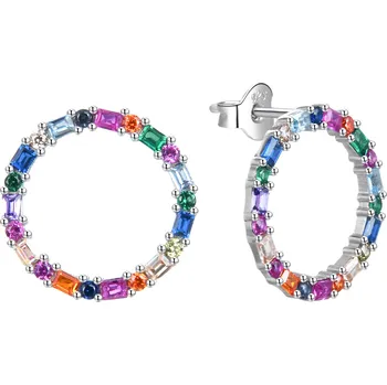 Náušnice AGATO Půvabné náušnice s barevnými zirkony AGT-E163PC