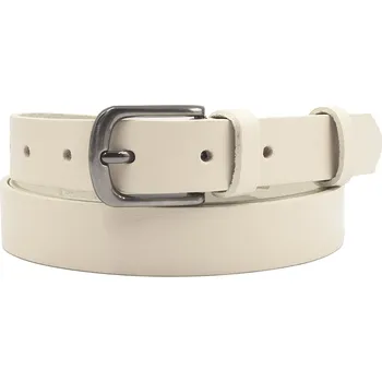 Opasek Krémový dámský kožený opasek Nivasaža elegantní úzký ELG25 Celková délka: 98