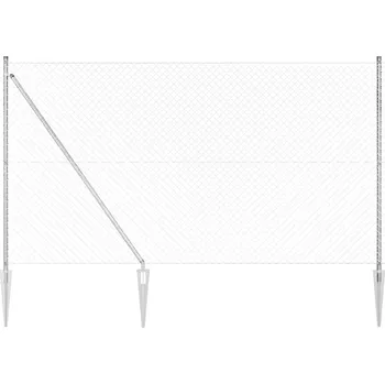 Plot Řetězový plot se sloupy Stříbrná 1.5 x 10 m Ocel IM_3351208