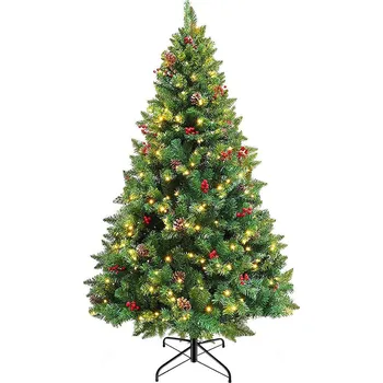 Vánoční dekorace Umělý vánoční stromek s 260 LED diodami, teplý bílý, 180 cm