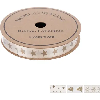 Vánoční dekorace Vánoční stuha 8 m (823109) 1.2 cm bílá