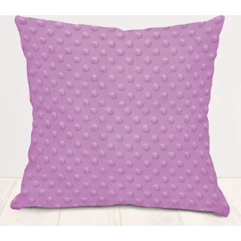 Povlak na polštářek Dětský povlak na polštář Minky TOP 3D puntíky MKP-053 Fialová lila 50 x 50 cm