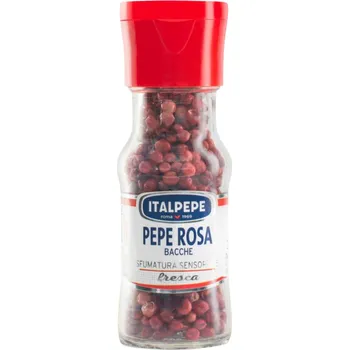 Koření Italpepe pepř růžový celý ve skle (Pepe Rosa) 18g