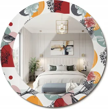 Zrcadlo Zrcadlo nástěnné s ozdobným skleněným rámem Patki vintage průměr 60 cm