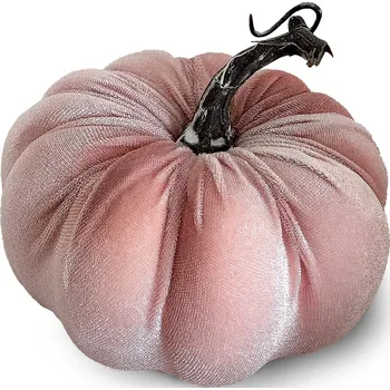 Textilní tykev dekorativní - 14,5 cm, růžová