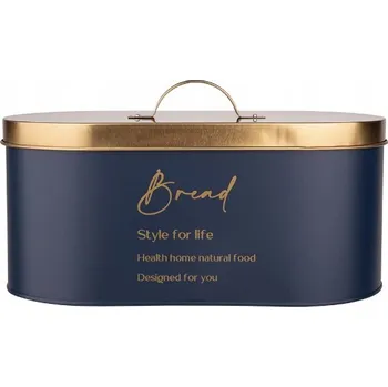 chlebník Chlebník jednodílný Altom Design modrý, zlatý kov