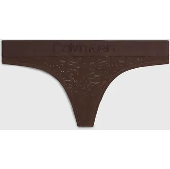 Kalhotky Dámská tanga 000QF7287E BKC tm. hnědé - Calvin Klein Velikost: M