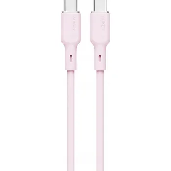 Datový kabel Kabel Aukey USB-C - USB-C 1,8 m růžový