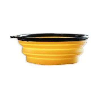Miska pro psa Cestovní miska skládací AKINU - 500 ml Barva: Žlutá