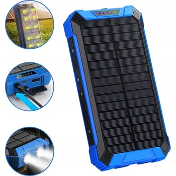 Powerbanka SOLÁRNÍ MAGNETICKÁ POWERBANKA 10000 MAH USB 4 KABELY SVÍTILNA EXTERIÉRNÍ