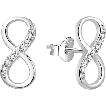 Náušnice AGATO Jemné náušnice s motivem nekonečna a zirkony AGT-E079PW