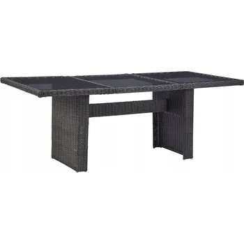 Zahradní stůl Zahradní stůl černý 200x100x74 cm sklo ratan
