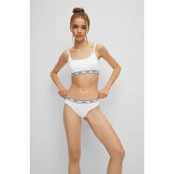 Kalhotky Dámská tanga Triplet Thong Stripe 3 pack 50469681 bílá - Hugo Boss Barva: Bílá, Velikost: S