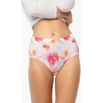 Dámské oblečení Kalhotky Peony Simple Maxi bílo-čersvené - Julimex Velikost: S