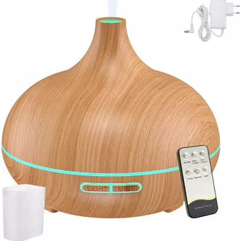 Aroma difuzér 500ML AROMATICKÝ ZVLHČOVAČ VZDUCHU 7 BAREV DÁLKOVÉ OVLÁDÁNÍ REŽIMY MLHY