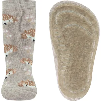 Ewers Stoppersocken SoftStep Igel dkl beige mel 25-26