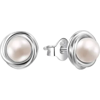 Náušnice AGATO Půvabné stříbrné náušnice s pravou perlou AGT-E239P-P