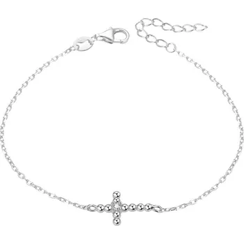 Náramek AGATO Stříbrný náramek s křížkem AGB580/21