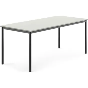 Jídelní stůl Stůl BORÅS, 1800x800x720 mm, antracitově šedé nohy, HPL deska, šedá