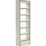 Regál na knihy STORY, jednostranný, 2240x747x305 mm, 6 polic, bílá