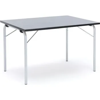 Jídelní stůl Skládací stůl NICKE, 1200x800x720 mm, stříbrný rám, tmavě šedé linoleum