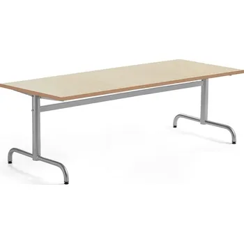 Jídelní stůl Stůl PLURAL, 1800x700x600 mm, linoleum, béžová, stříbrná