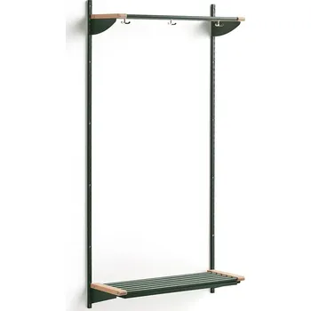 Věšák Šatní stěna JEPPE, 1790x900x300 mm, bříza/zelená