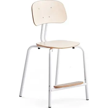 Jídelní židle Školní židle YNGVE, 4 nohy, výška 520 mm, bílá/bříza