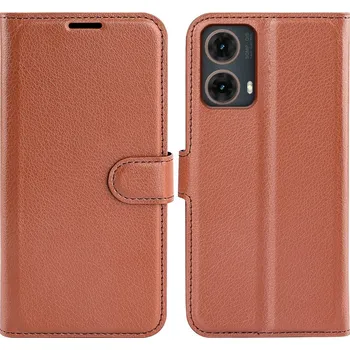 Pouzdro na mobilní telefon Litchi knížkové pouzdro na Motorola Moto G85 5G - hnědé