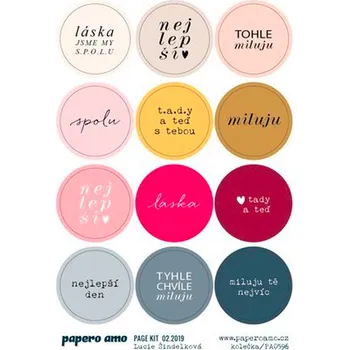 samolepka Papero amo - Samolepky arch - PAGE KIT 02-19 / Kolečka