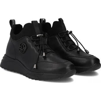 Dámské kozačky Dámské boty, kožené kotníkové boty na platformě Filippo , světle černé vel. 40