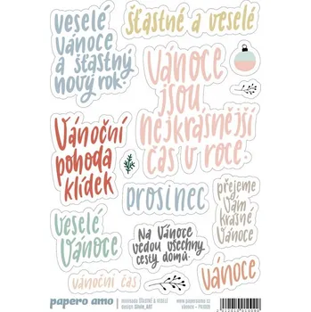 samolepka Papero amo - Samolepky arch - ŠŤASTNÉ A VESELÉ / Vánoce