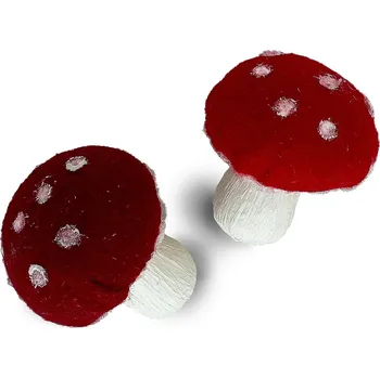 Dekorativní textilní houby – sada 9 ks, hnědá/oanžová