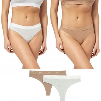 Dámské spodní prádlo 4F DÁMSKÉ SPODNÍ PRÁDLO TANGA BAVLNĚNÉ KALHOTKY M 2 KS UPTSF031 SS25