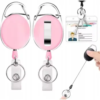 RETRAKTOR ROLOVACÍ LANKO KARABINKA PŘÍVĚSEK NA KLÍČE KLIP IDENTIFIKÁTOR TAG KLÍČE