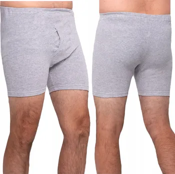 Pánské termo spodky Krátké Pánské Bavlněné Zateplené Spodky Světle Šedé 5XL