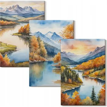 Obraz Vícedílný Obraz Na Plátně Podzimní horská krajina 3x 20x30 cm