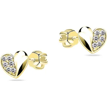 Náušnice Emmy’s | Dětské náušnice s diamanty | ze žlutého zlata | srdíčka | briliant | zapínání balónek | EM 70585D