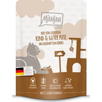 Krmivo pro kočku 24x300g MjAMjAM Quetschie - hovězí a krůtí